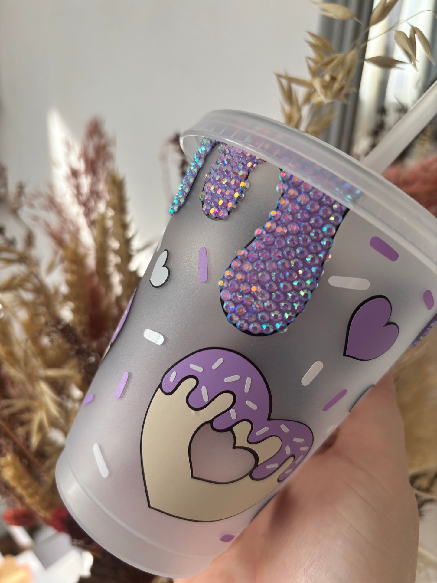 Rhinestone Doughnut Cold Cup