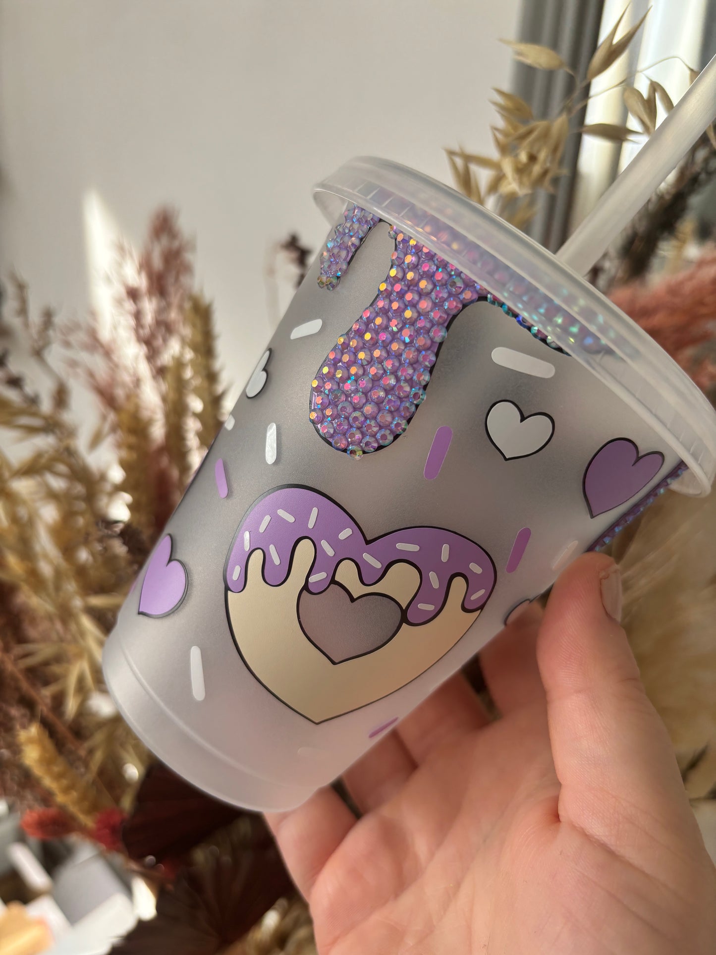 Rhinestone Doughnut Cold Cup