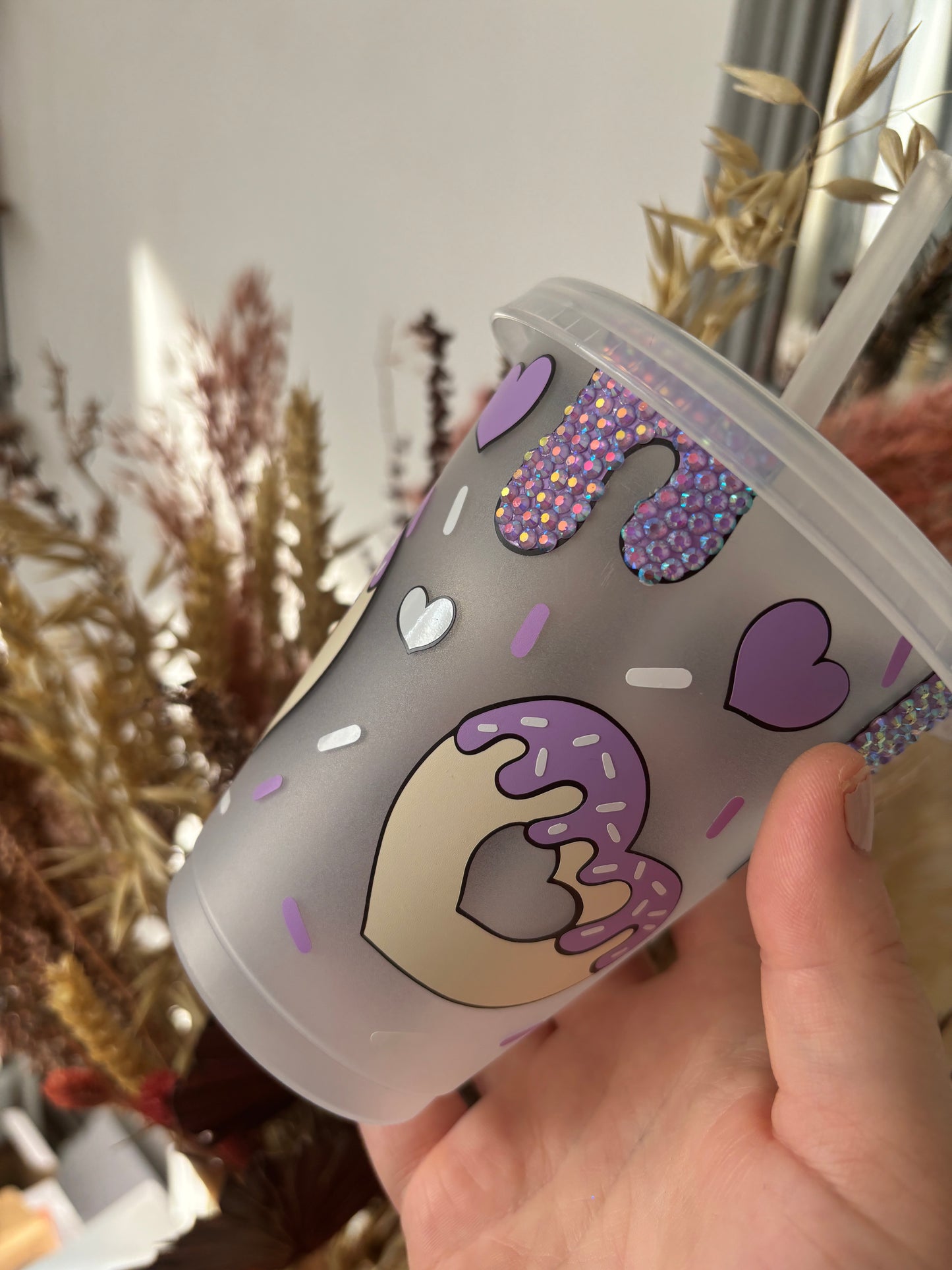 Rhinestone Doughnut Cold Cup