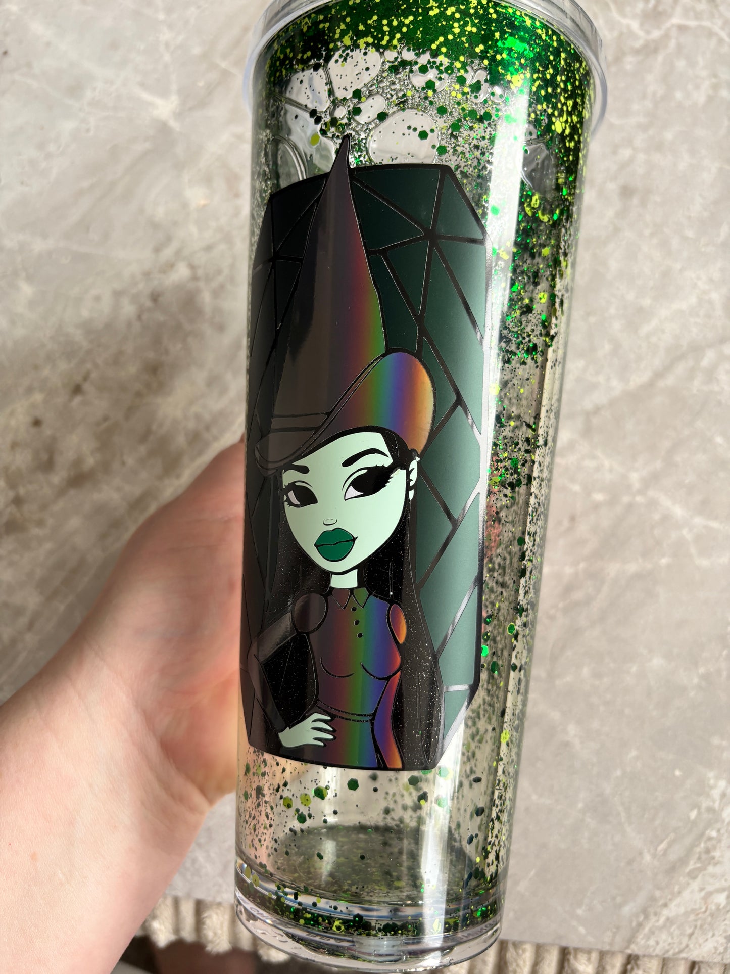 Wicked Witch Acrylic Snow Globe Tumbler