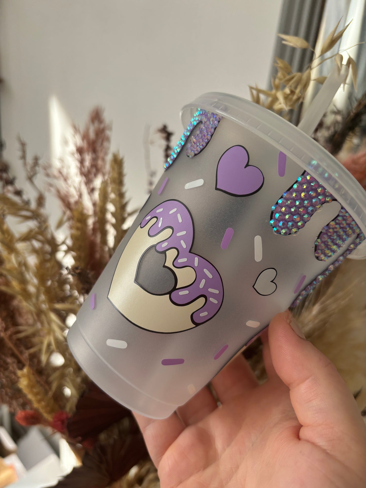Rhinestone Doughnut Cold Cup