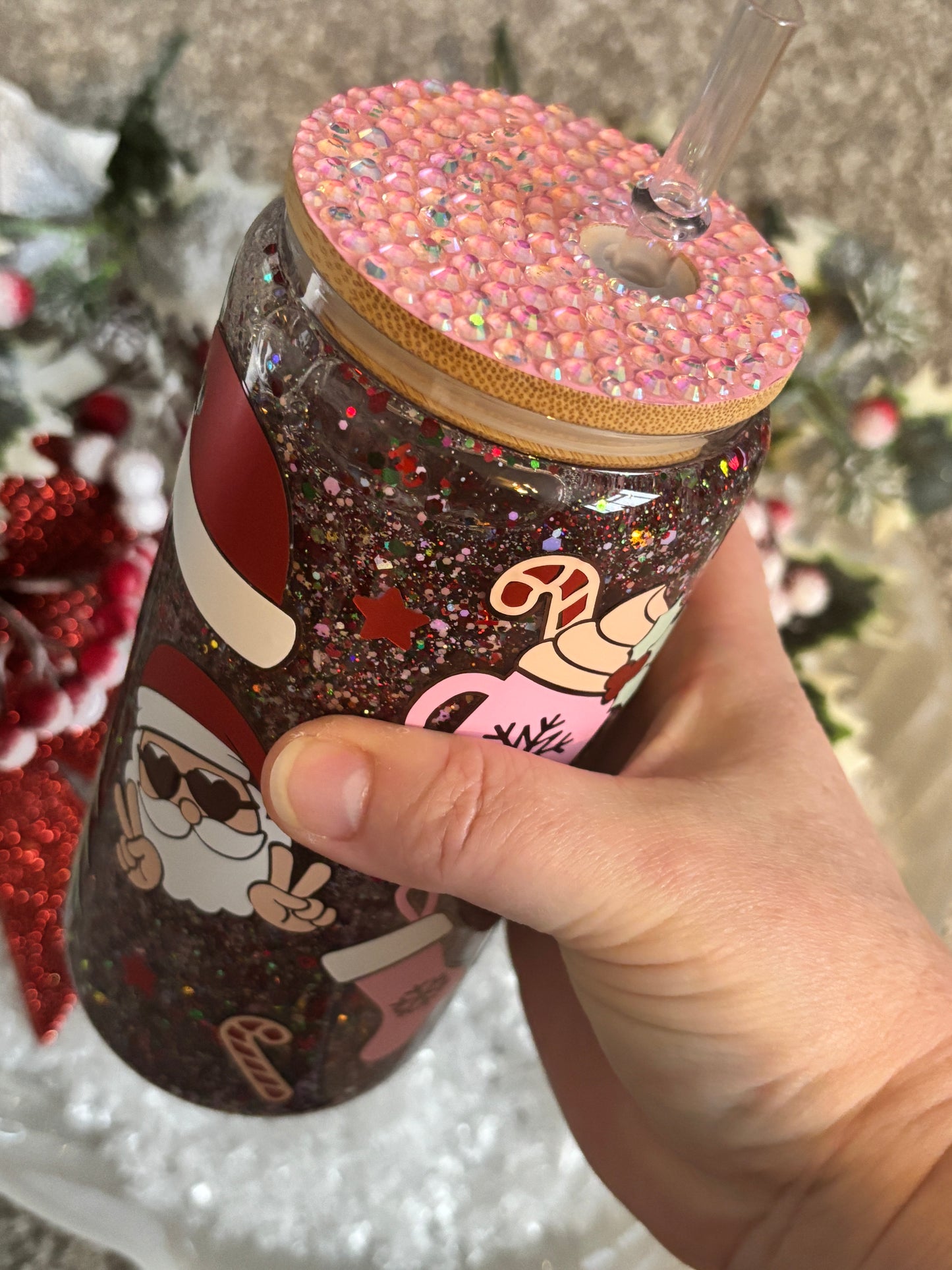 Cool Santa Glass Snow Globe