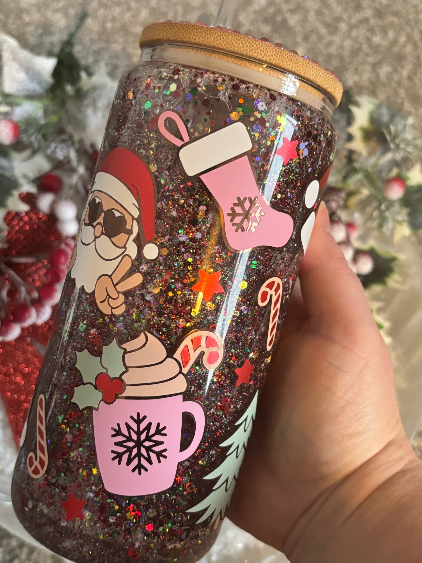 Cool Santa Glass Snow Globe