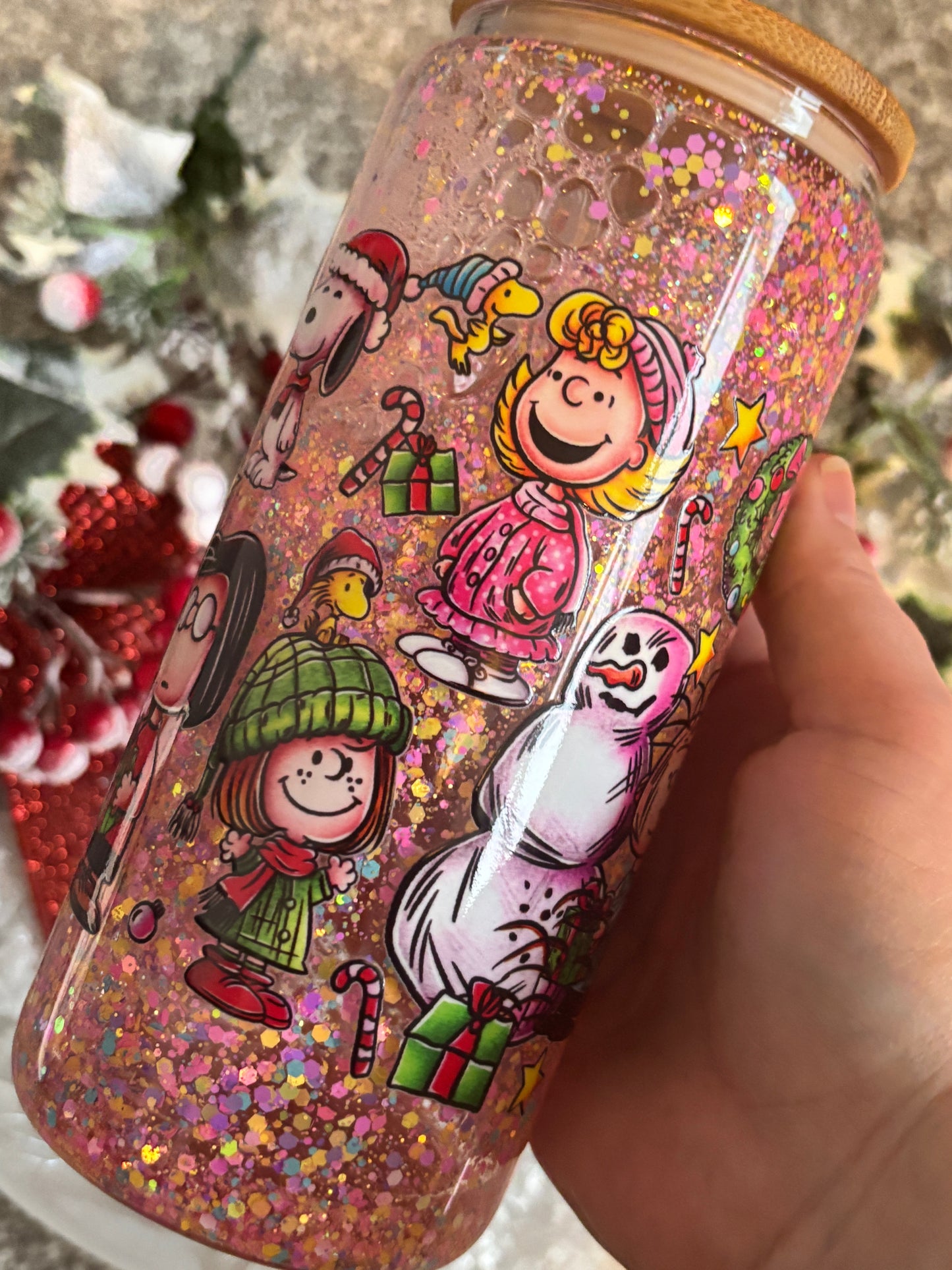 Charlie Christmas Glass Snow Globe