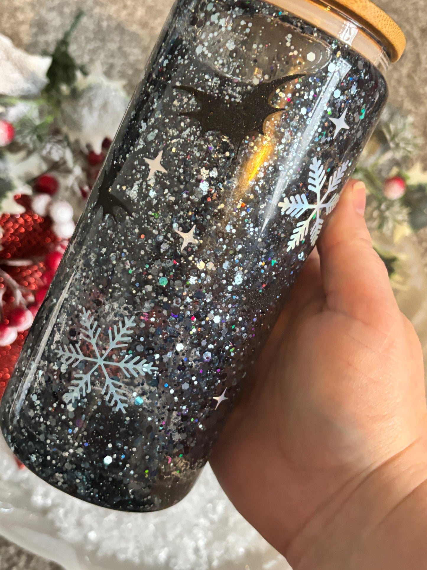 NBC Glass Snow Globe Tumbler