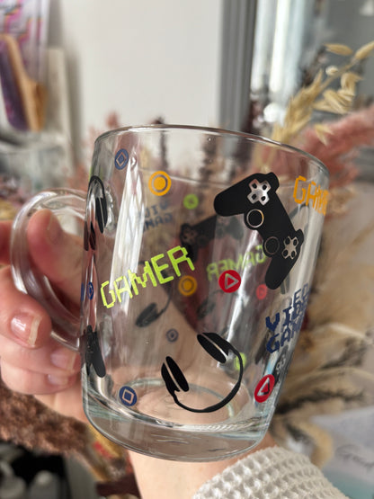 Gamer Glass Handled Mug