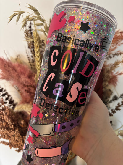 Cold Case Detective Acrylic Snow Globe Tumbler