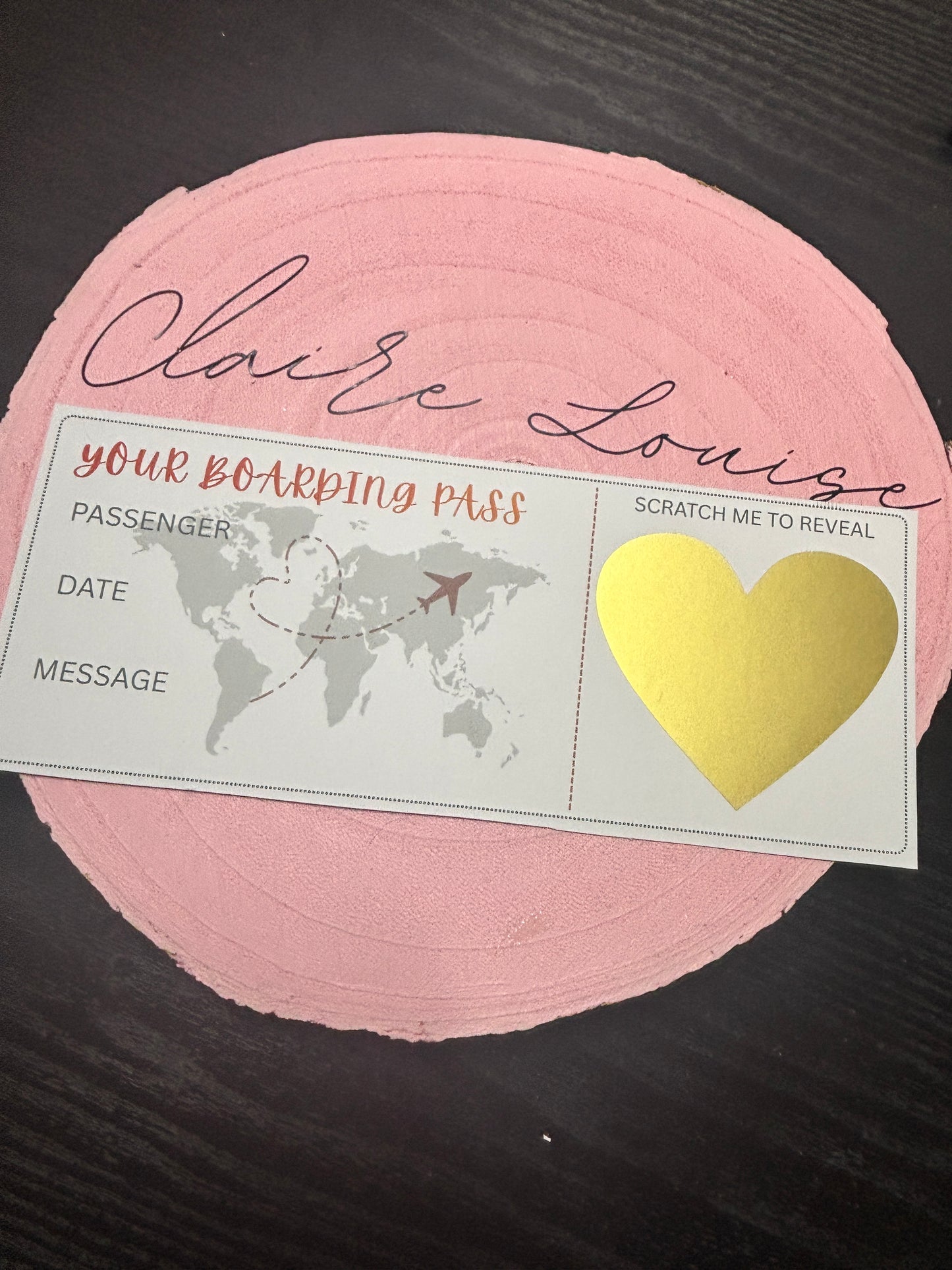 Boarding Pass Scratch Card Ticket