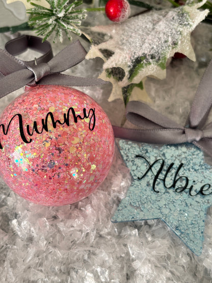 Custom Glitter Personalised Bauble