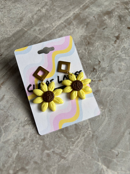 Sunflower Polymer Clay Earrings