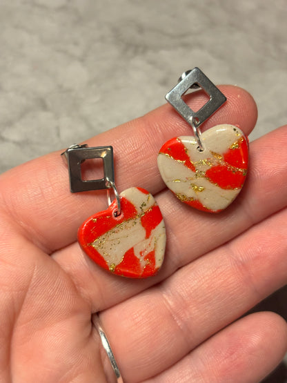 Marble Effect Drop Earrings