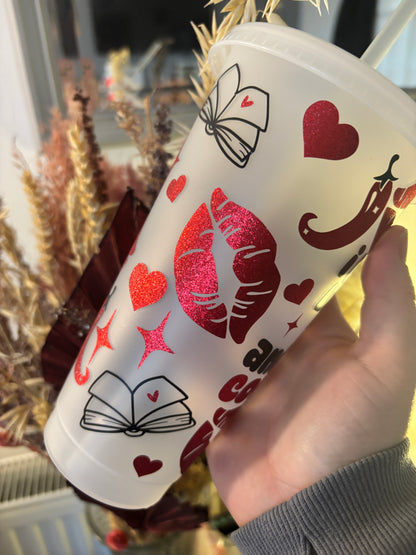 Books Spicy Coffee Icy Frosted Cold Cup