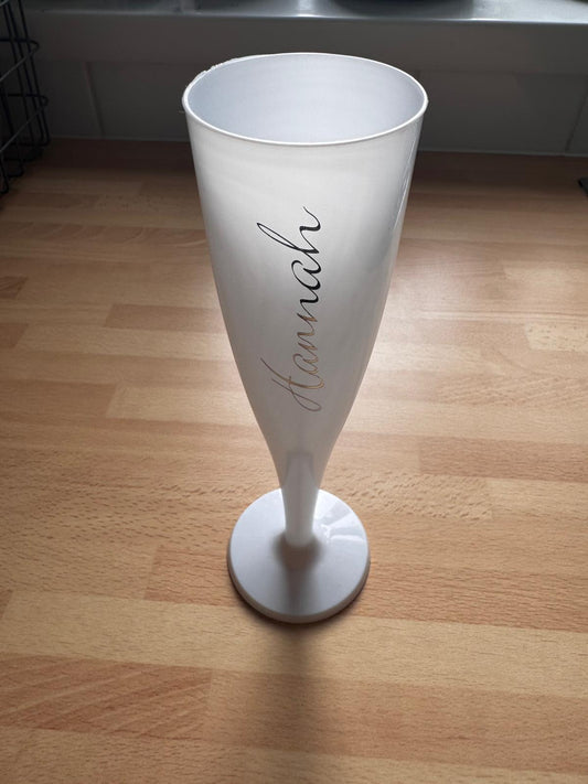 White Plastic Champagne Flutes
