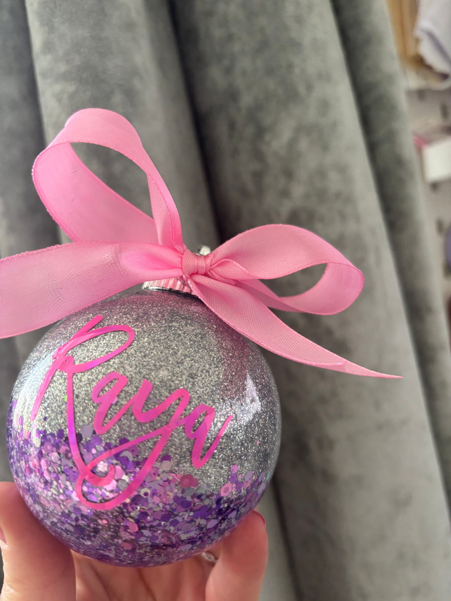 Custom Glitter Personalised Bauble