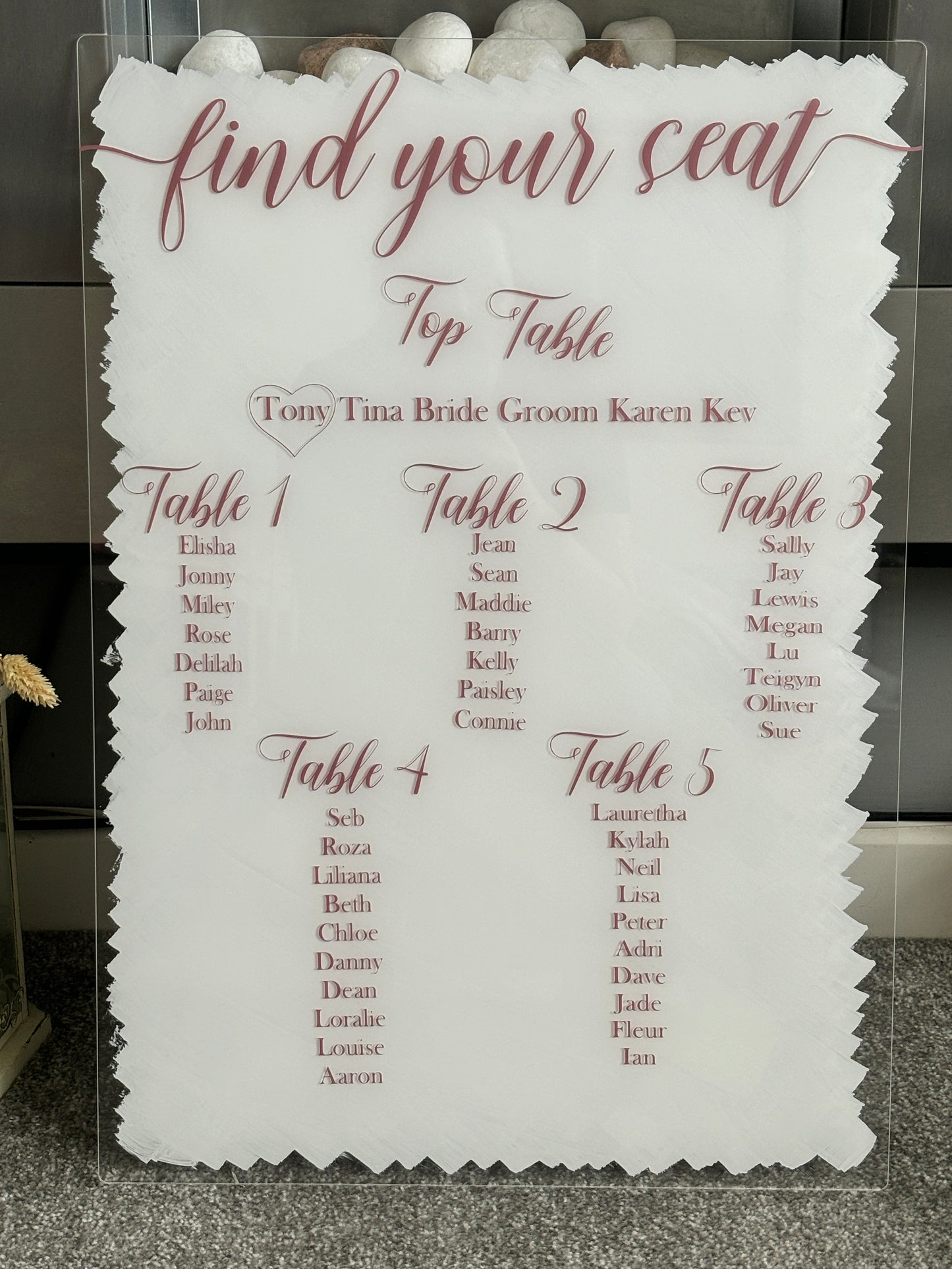 Wedding Acrylic Table Plan