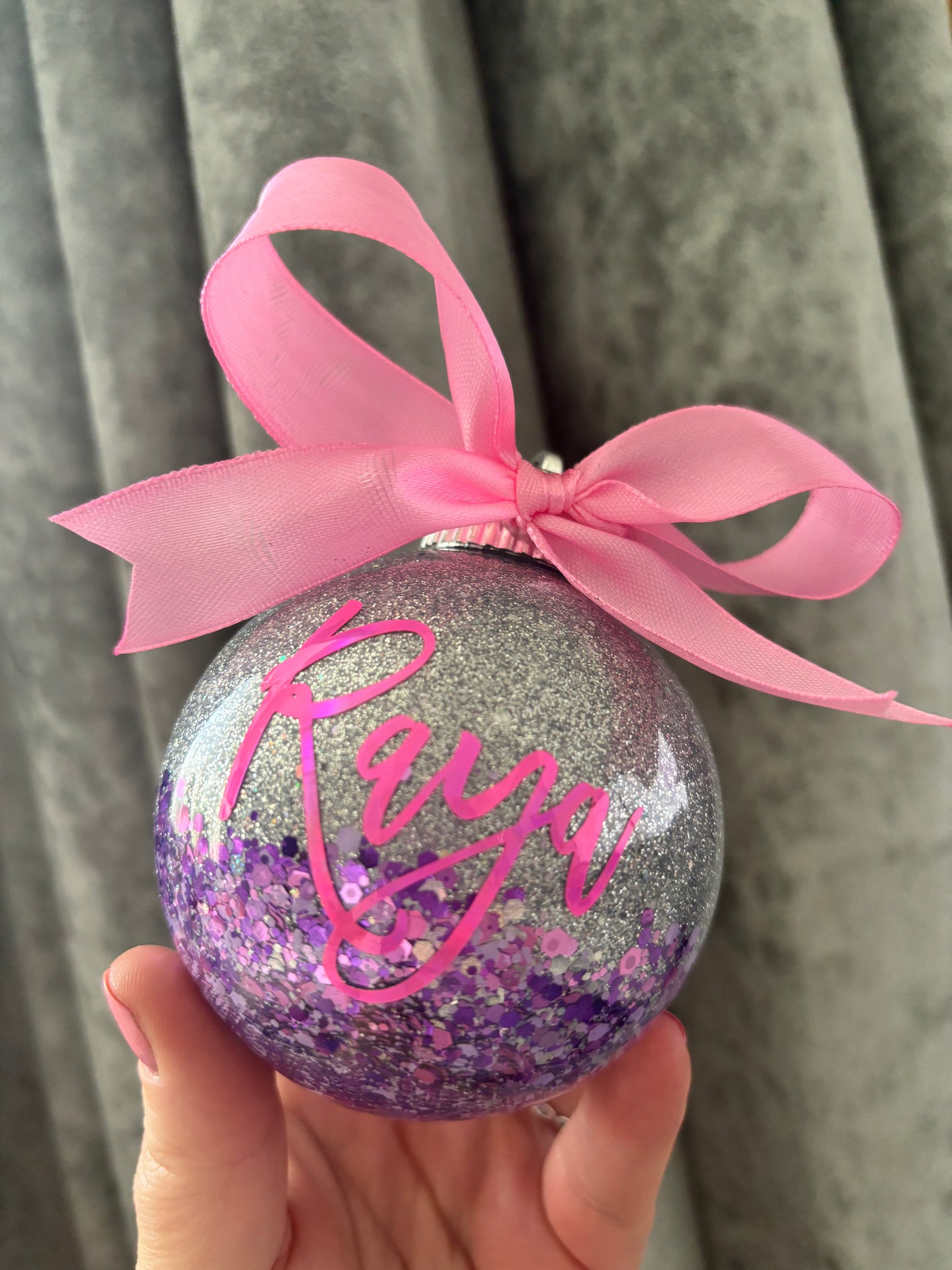 Custom Glitter Personalised Bauble
