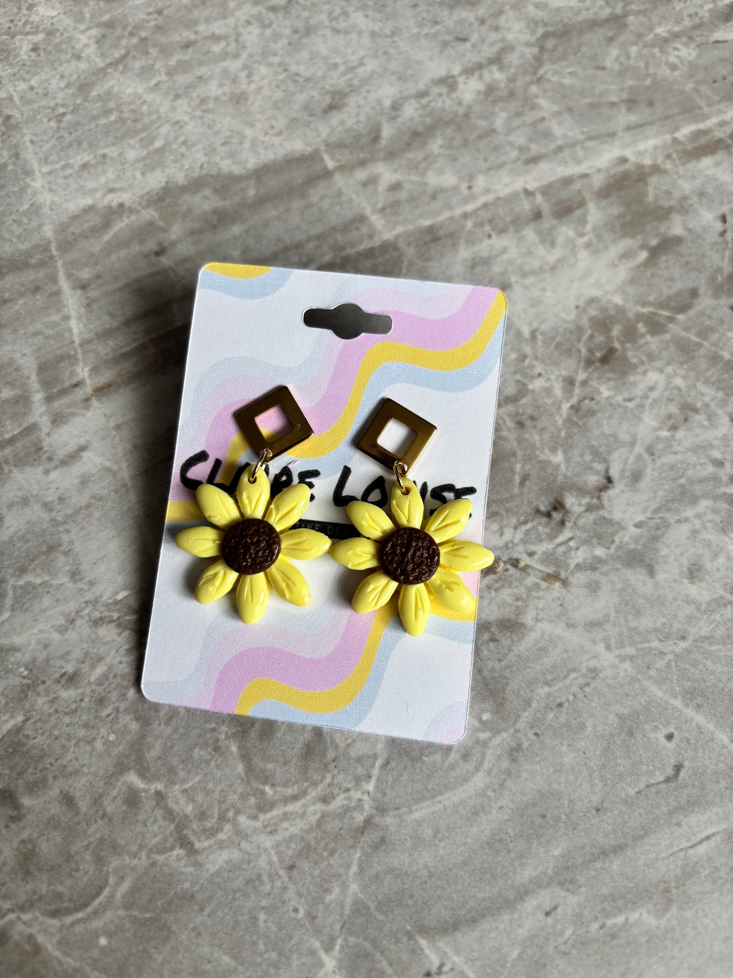 Sunflower Polymer Clay Earrings