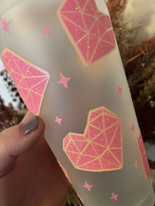 Diamond Hearts Frosted Cold Cup