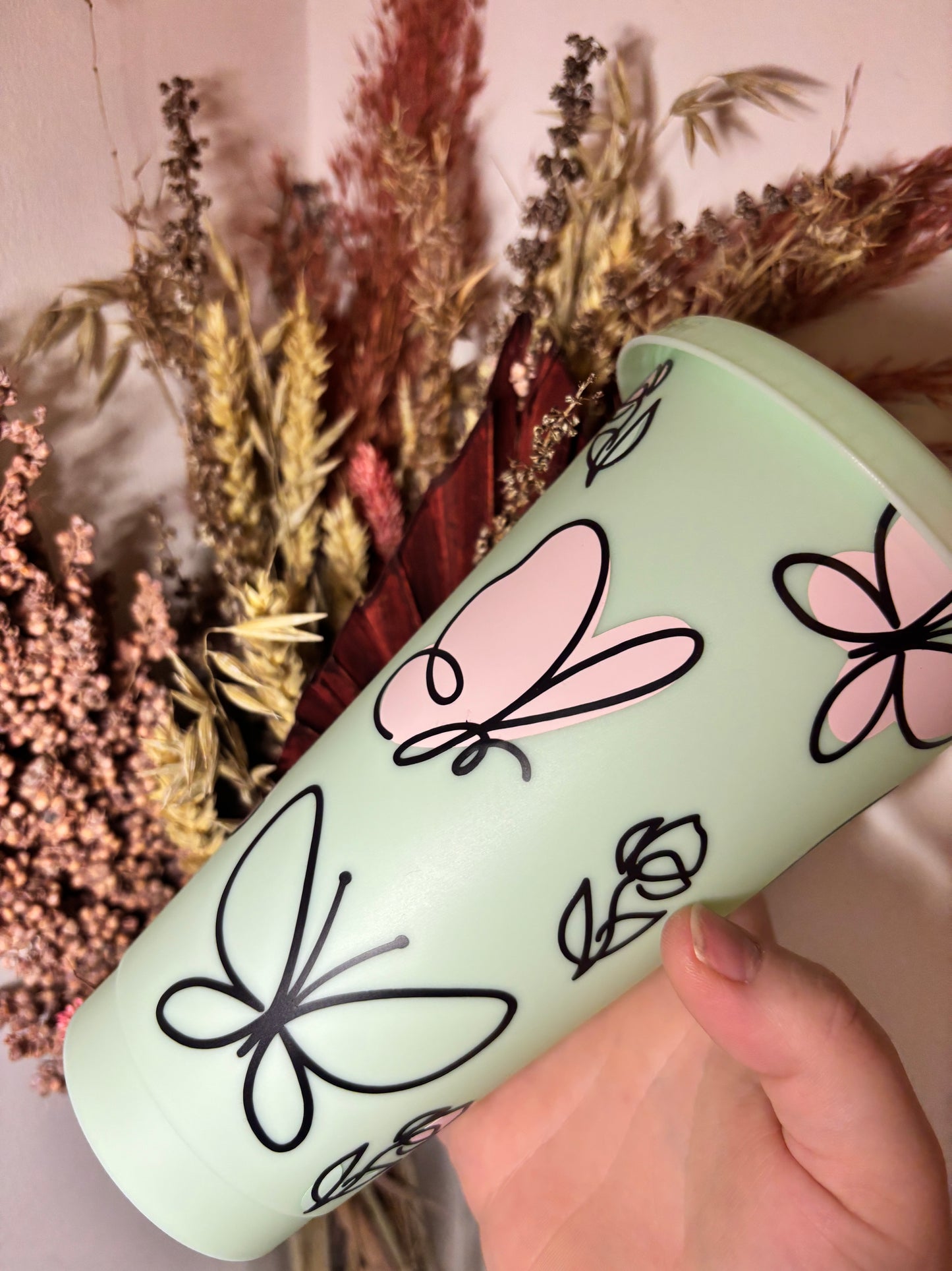 Butterfly & Roses Mint Cold Cup