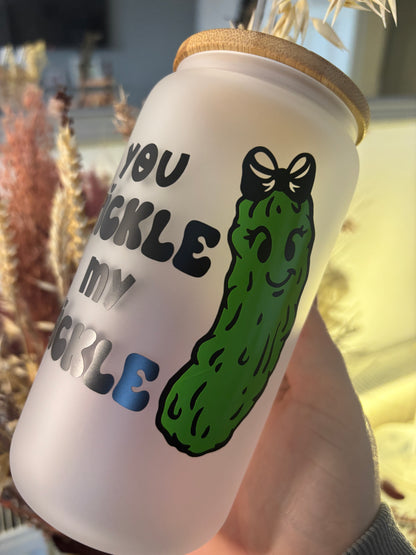 You Tickle My Pickle Frosted Glass Libby