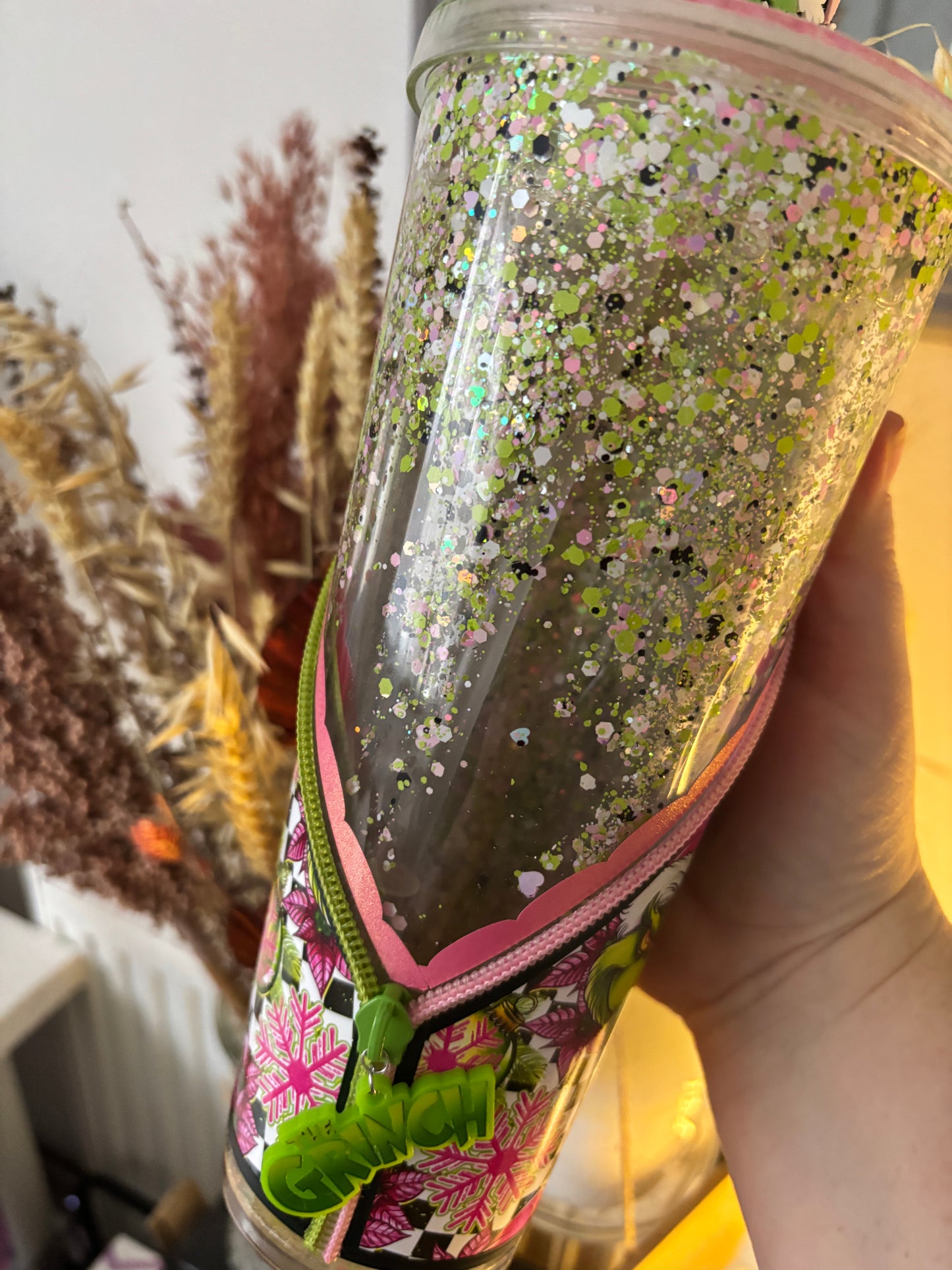 Your a Mean one Snow Globe Zipper Tumbler