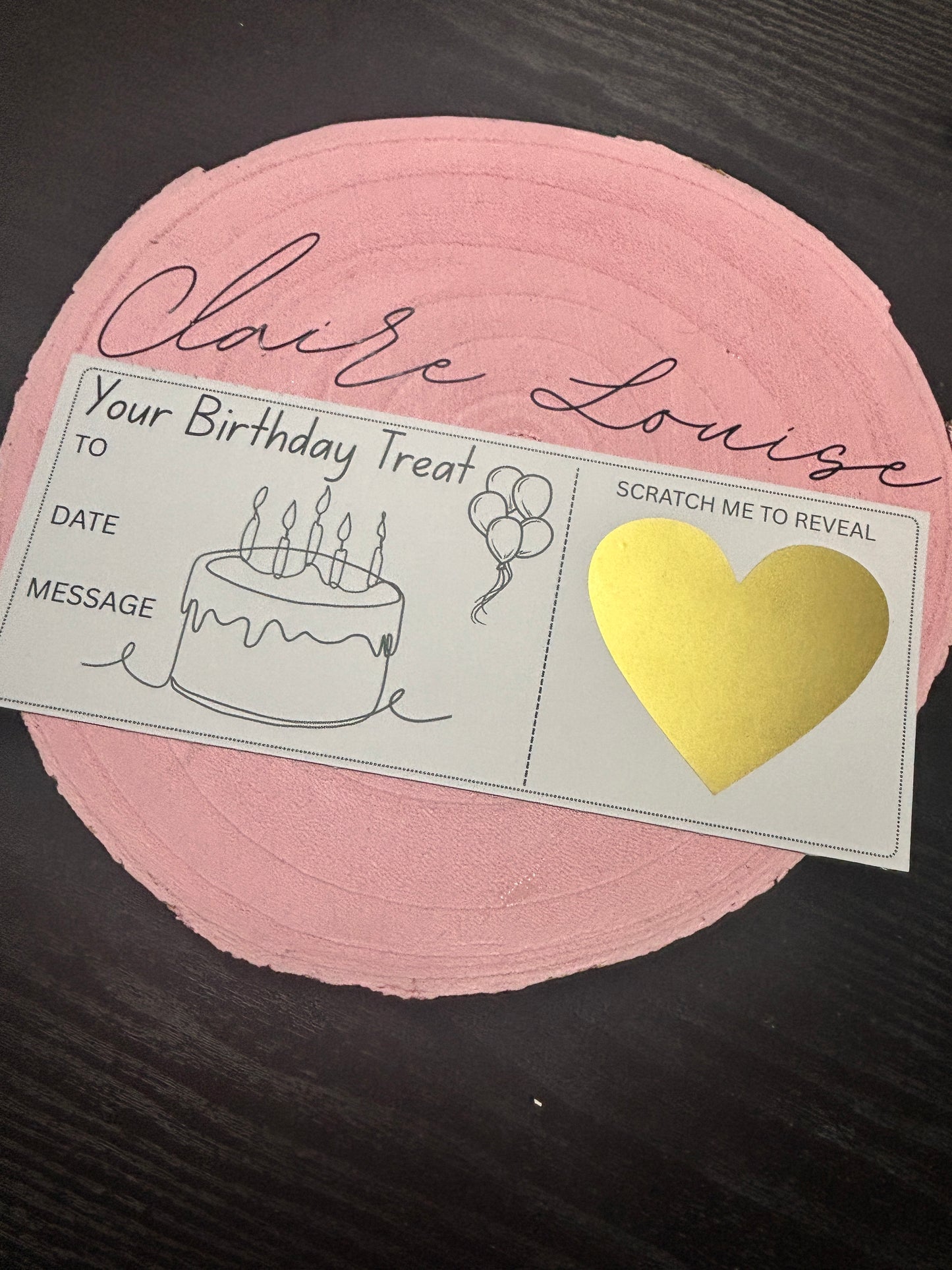 Birthday Gift Scratch Card Ticket