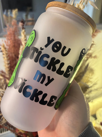 You Tickle My Pickle Frosted Glass Libby