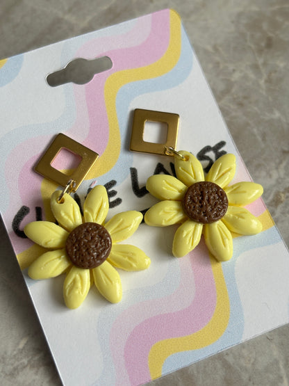 Sunflower Polymer Clay Earrings