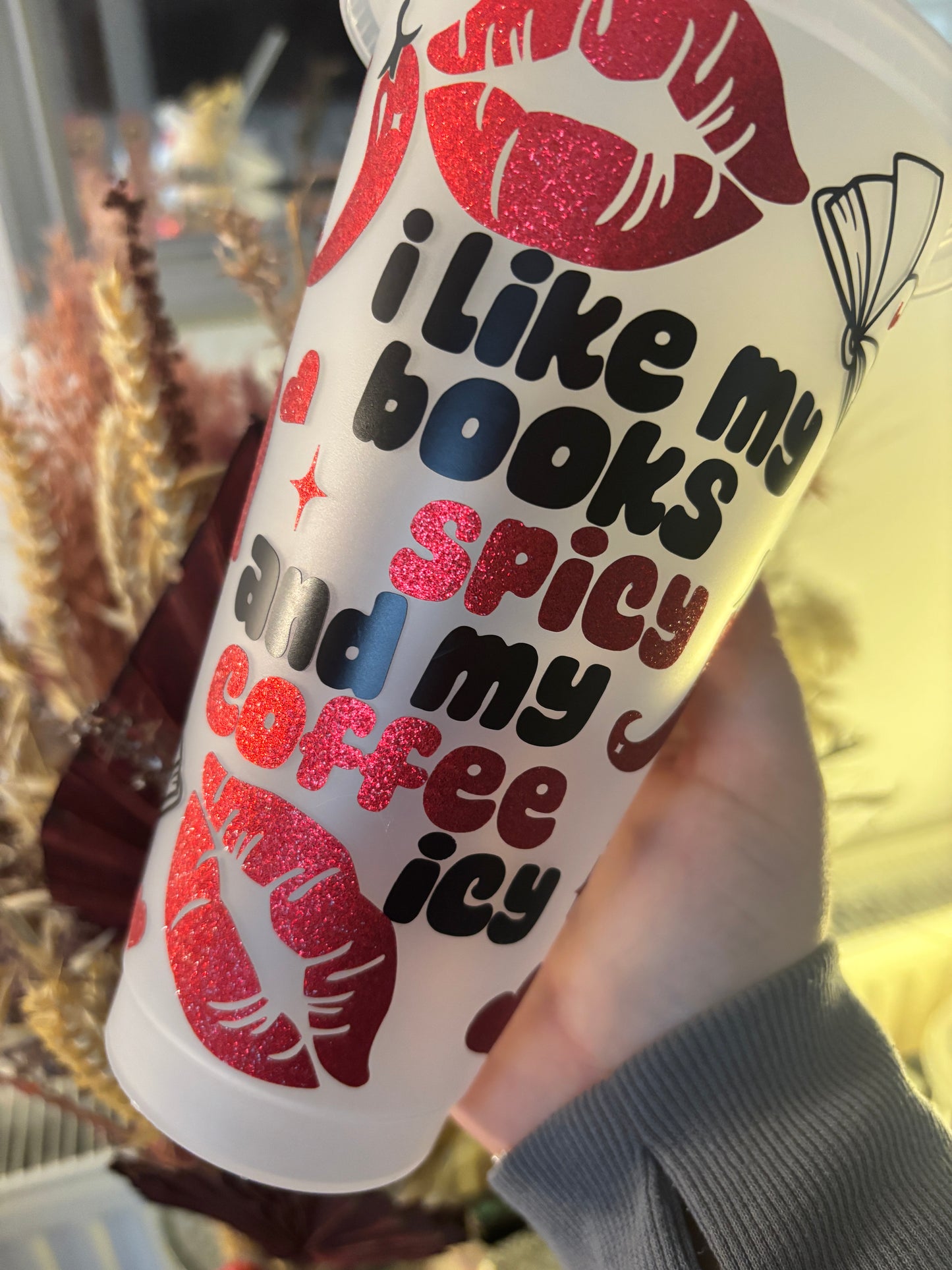 Books Spicy Coffee Icy Frosted Cold Cup