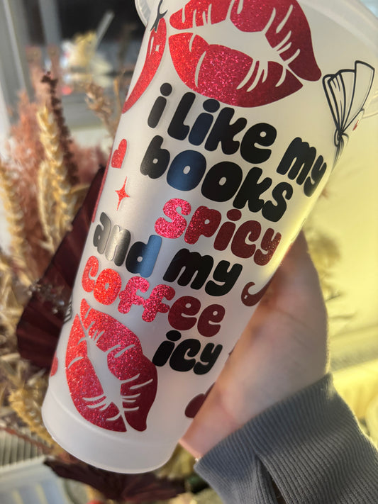 Books Spicy Coffee Icy Frosted Cold Cup