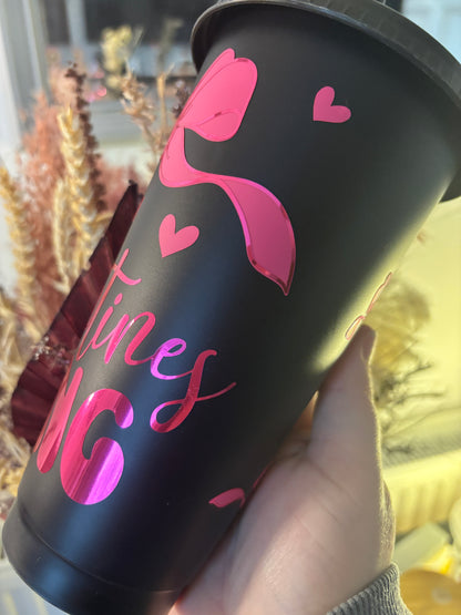 Galentines Black Cold Cup