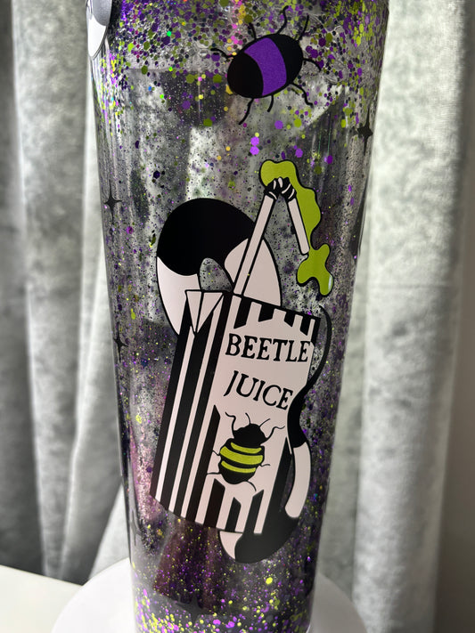 Beetle Juice Acrylic Snow Globe Tumbler