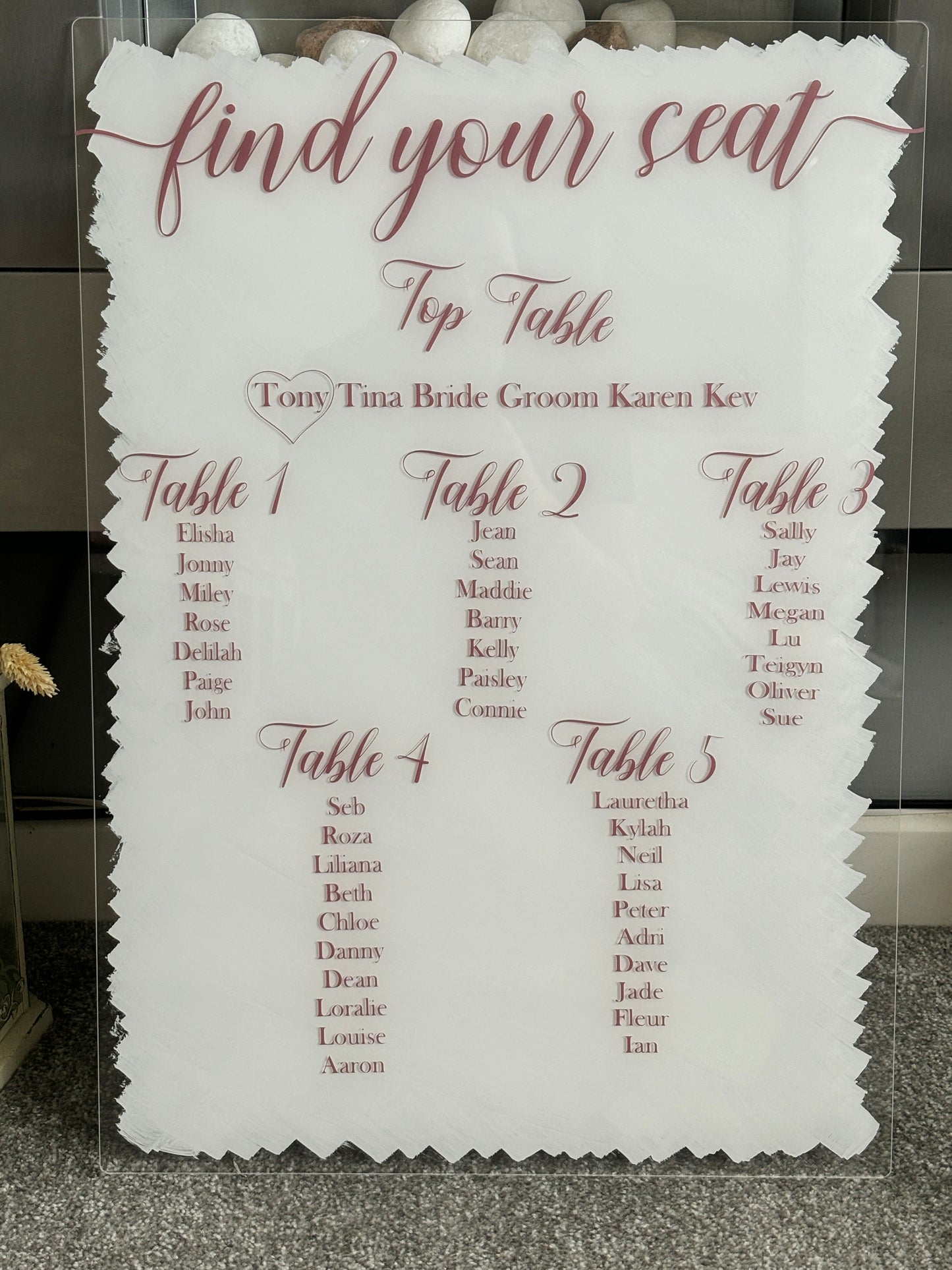 Wedding Acrylic Table Plan