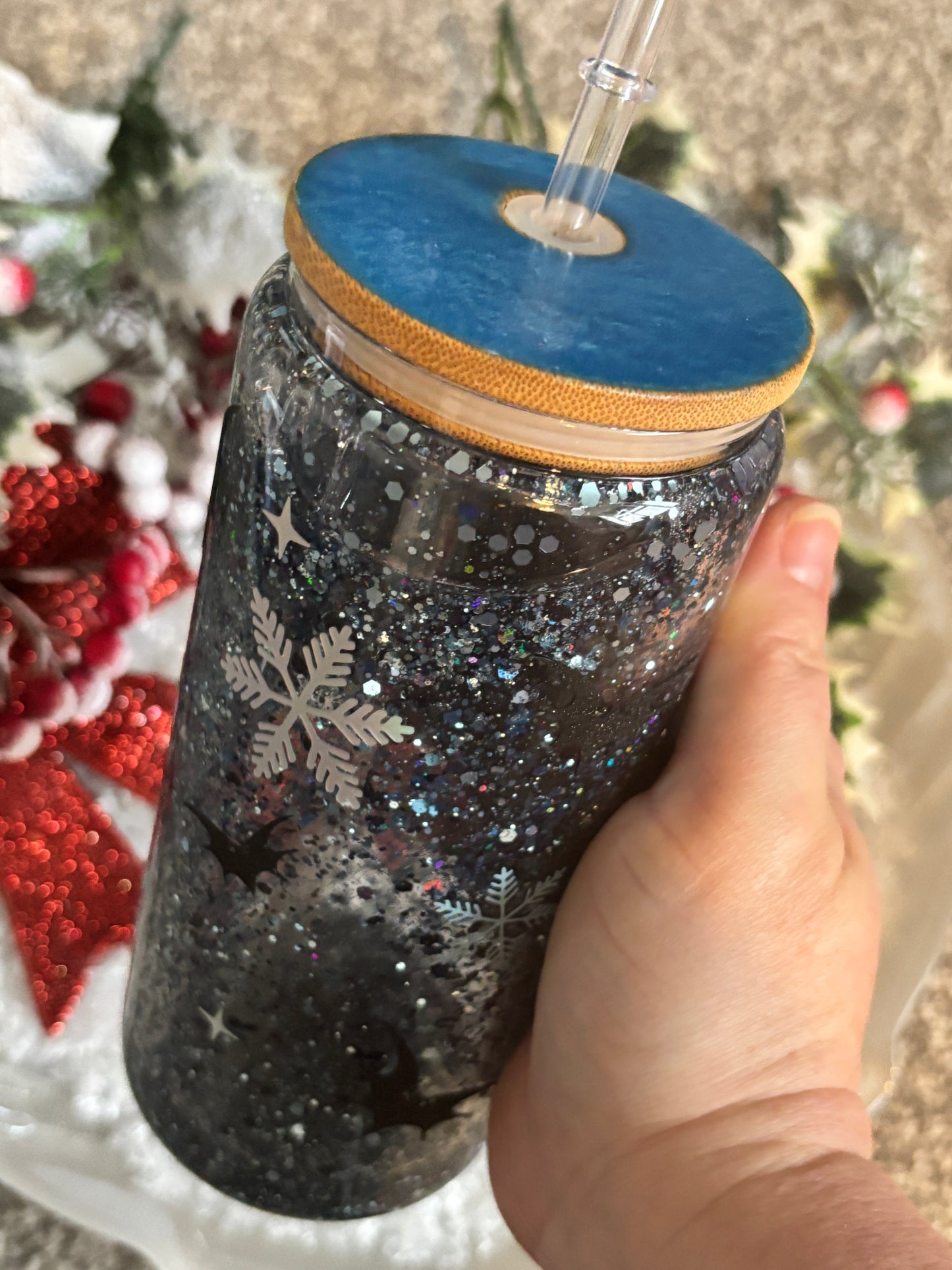 NBC Glass Snow Globe Tumbler