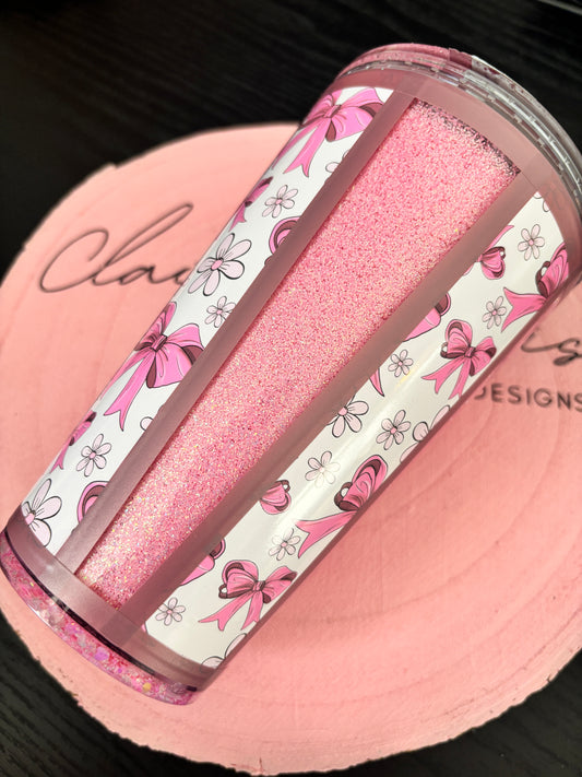 Bows Pinstripe Acrylic No Globe Tumbler