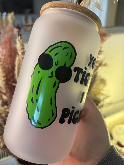 You Tickle My Pickle Frosted Glass Libby