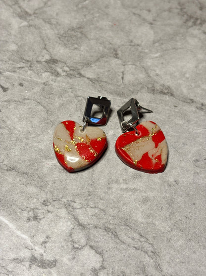 Marble Effect Drop Earrings