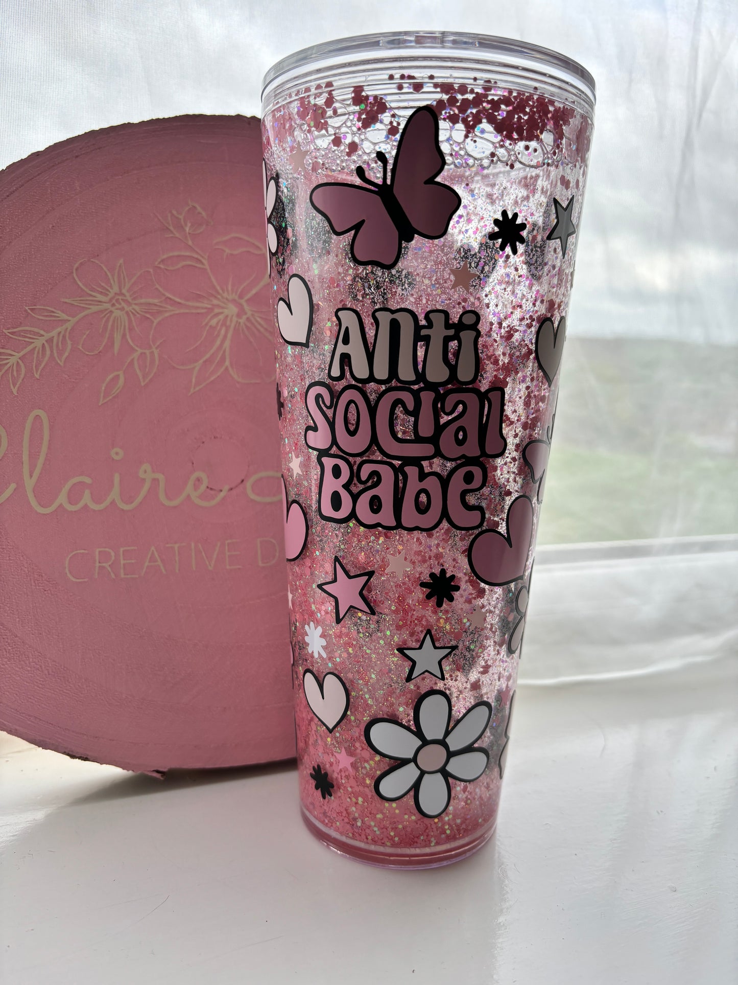 Anti Social Babe Snow Globe Tumbler