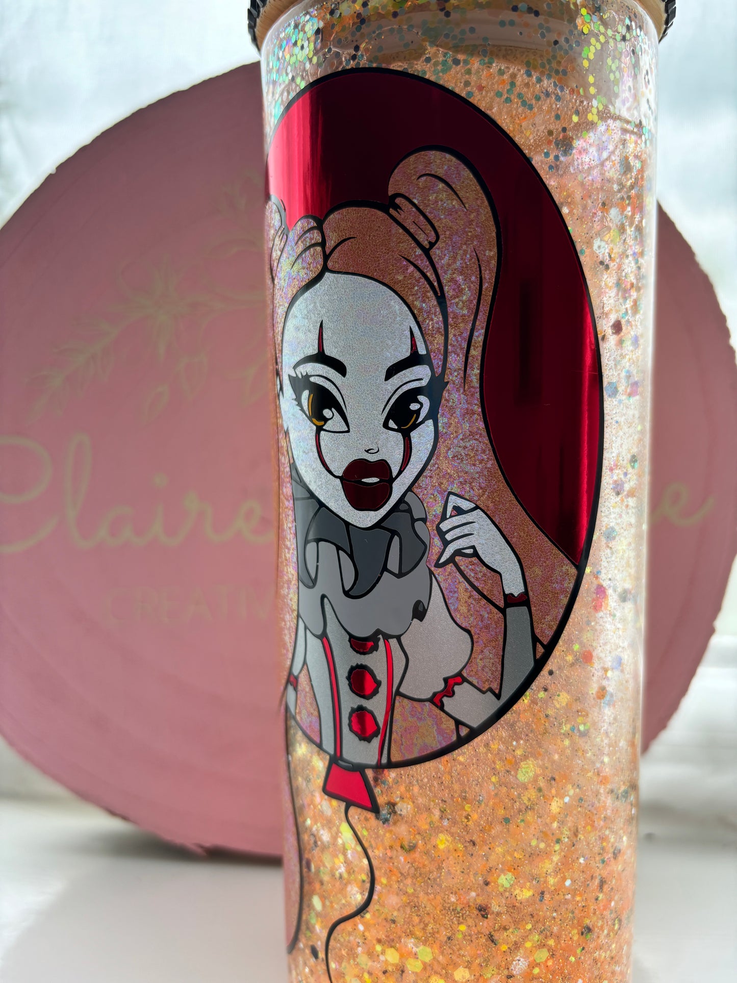 Ginger Clown Snow Globe Tumbler