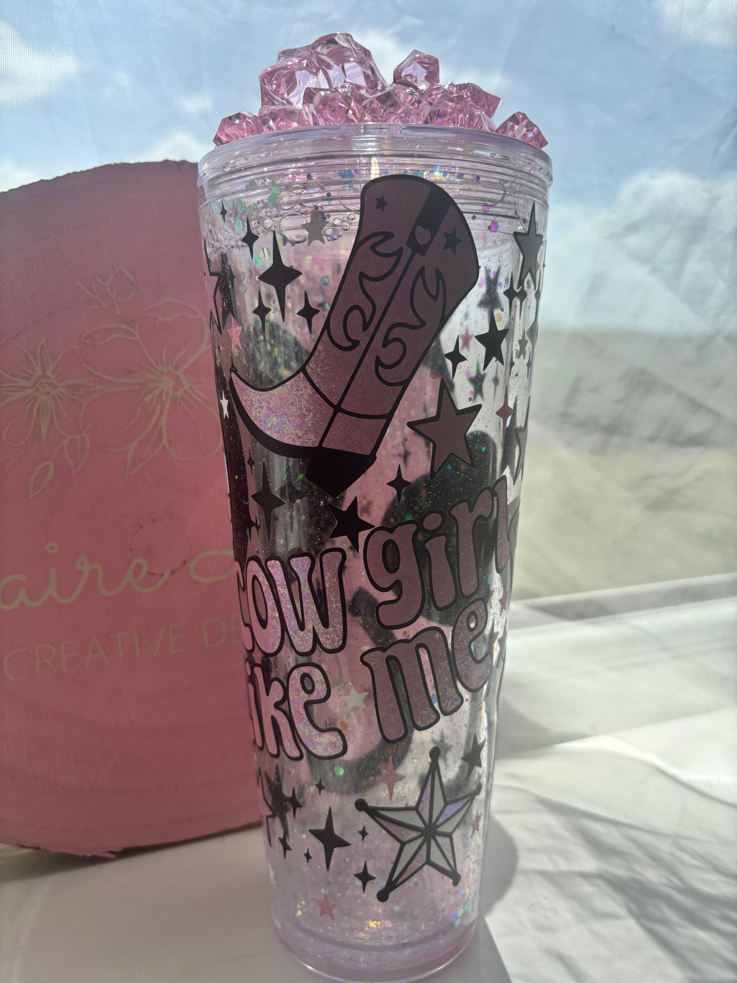 Cow Girls Snow Globe Tumbler