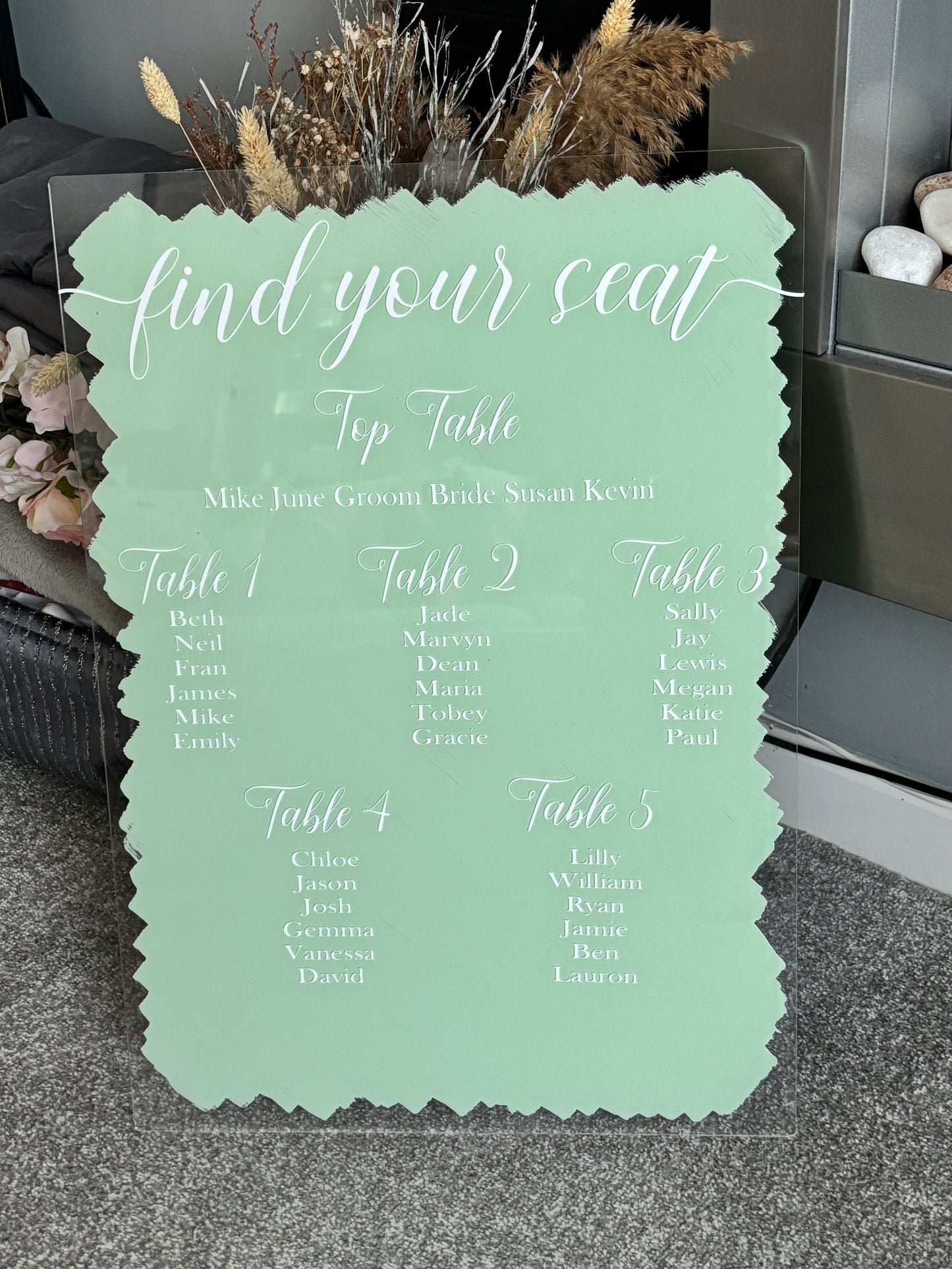 Wedding Acrylic Table Plan