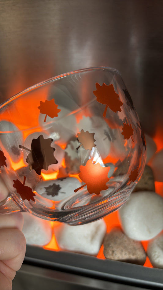 Autumn Leaves Glass Mug