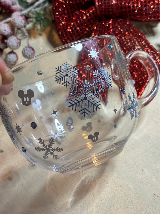 Mouse snowflake Glass Mug