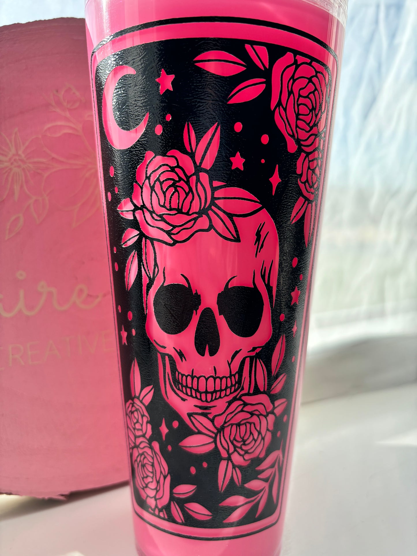 Skull Tarot Card Liquid Globe Tumbler