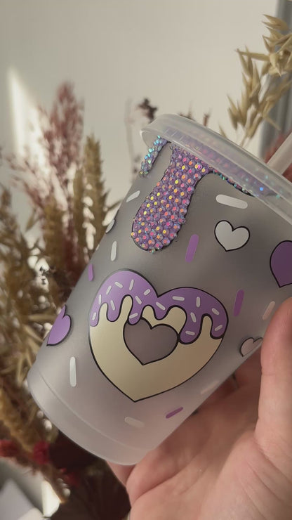 Rhinestone Doughnut Cold Cup