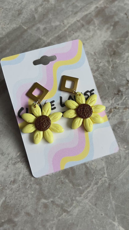 Sunflower Polymer Clay Earrings