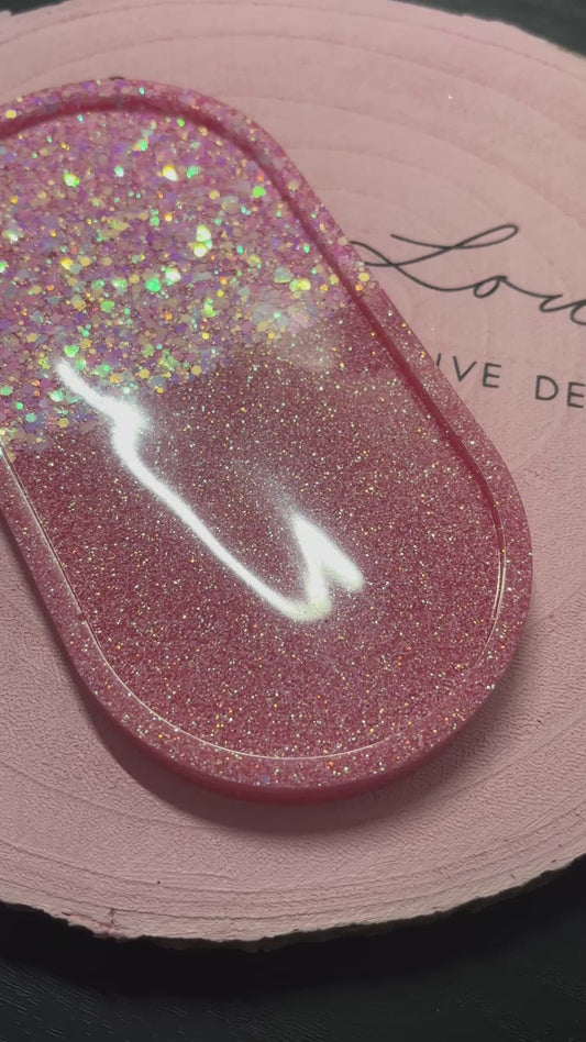Blushing Pink Resin & Glitter Tray