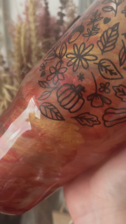 Autumn Glass Swirl Tumbler