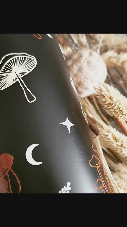 Mushroom Print Black Cold Cup