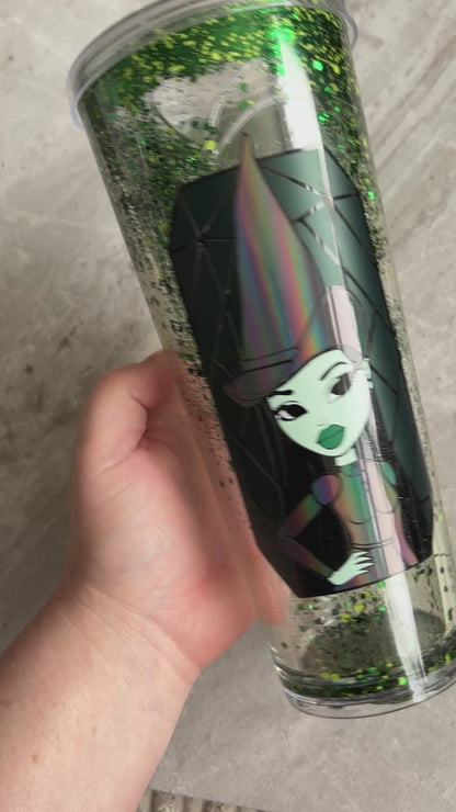 Wicked Witch Acrylic Snow Globe Tumbler
